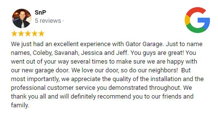 gator garage doors five star review